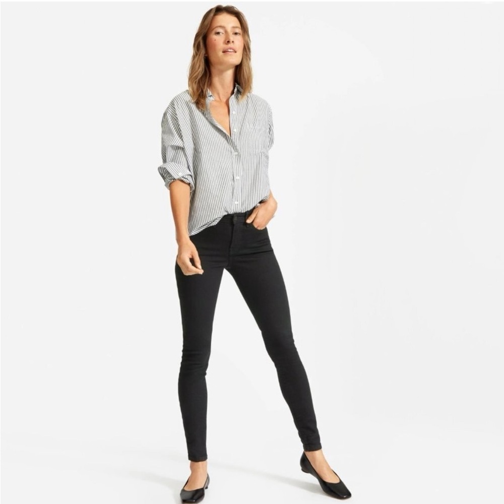 NWT Everlane mid rise skinny jean ankle crop black‎ authentic stretch cotton 26